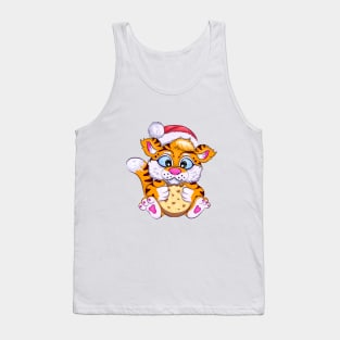 Cartoon Tiger with Cookies. Tank Top